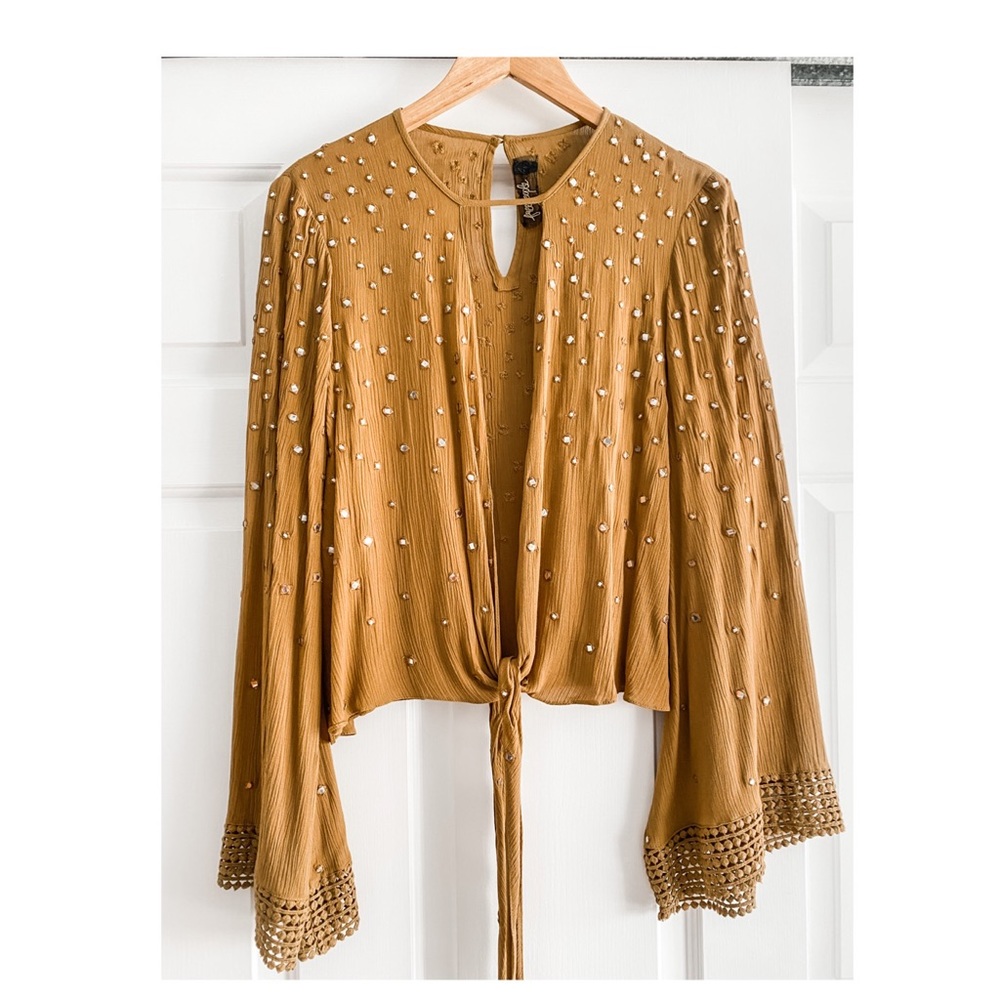 Free People Openwork detailed blouse